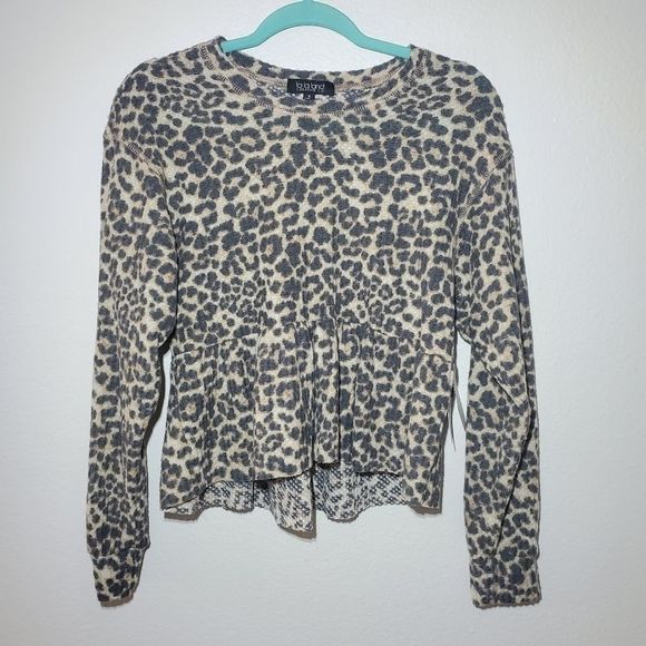 LA LA land cheetah print peplum top small - Picture 2 of 9